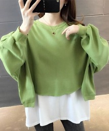 レイヤードワイドショートスウェット