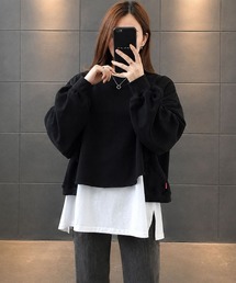 レイヤードワイドショートスウェット