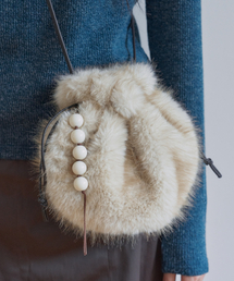 FUR BUD BAG IN BAKED CREAM