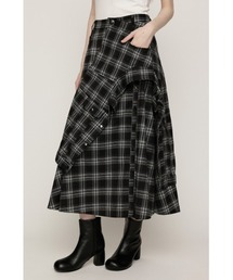 PLAID FLARE DESIGN SK プレイドフレアデザインスカート 秋服