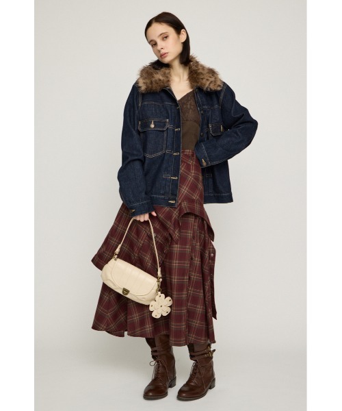 SLY（スライ）の「PLAID FLARE DESIGN SK プレイドフレアデザインスカート 秋服（スカート・レディース・ブラック系その他2/レッド系その他・2/1）」の5枚目の写真