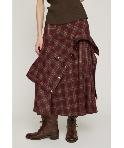 SLY（スライ）の「PLAID FLARE DESIGN SK プレイドフレアデザインスカート 秋服（スカート・レディース・ブラック系その他2/レッド系その他・2/1）」の7枚目の写真
