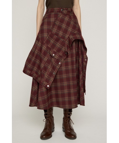 SLY（スライ）の「PLAID FLARE DESIGN SK プレイドフレアデザインスカート 秋服（スカート・レディース・ブラック系その他2/レッド系その他・2/1）」の8枚目の写真