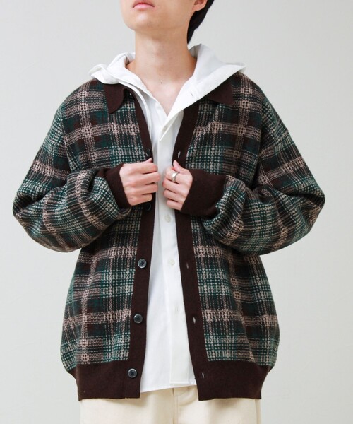 GLOSTER（グロスター）の「Collared wool JK 衿付きニットカーディガン（ニット/セーター・メンズ・レッド/ブラック/ブラウン系その他・L/M/S）」の8枚目の写真