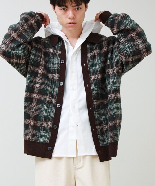 GLOSTER（グロスター）の「Collared wool JK 衿付きニットカーディガン（ニット/セーター・メンズ・レッド/ブラック/ブラウン系その他・L/M/S）」の9枚目の写真
