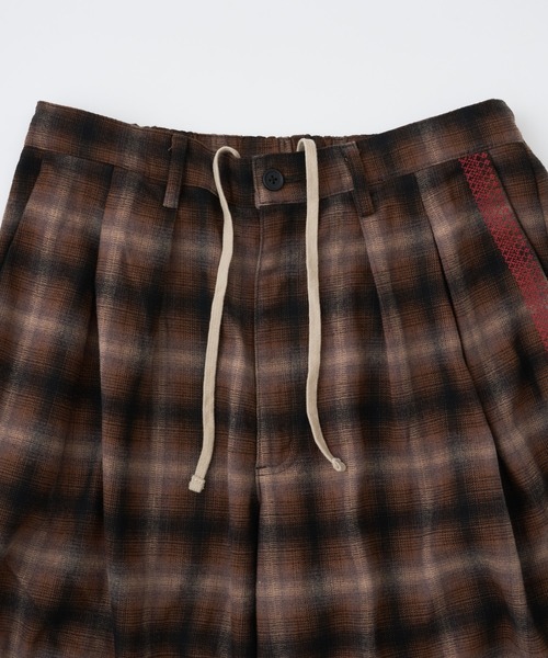 ADAM PATEK(アダムパテック)の「【ADAMPATECK/アダムパテック】brushed shade ombrecheck easytrouser(その他パンツ・メンズ・ブラウン/グリーン・2/1)」の7枚目の写真