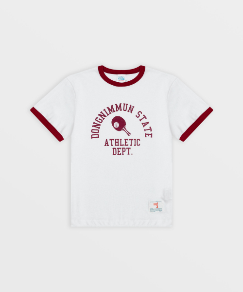 SAFARISPOT(サファリスポット)の「1/2 オーセンティック テーブルテニス クラブ Tシャツ (ホワイト/バーガンディ)(Tシャツ/カットソー・レディース・その他・1)」の1枚目の写真