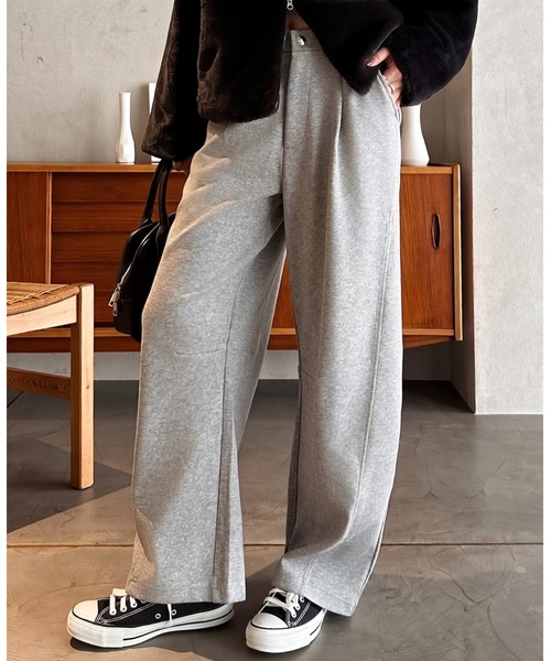 Eclat one(エクラワン)の「【Eclat one】バレルレッグ スウェット パンツ(その他パンツ・レディース・ブラック/アイボリー/杢グレー・FREE)」の3枚目の写真