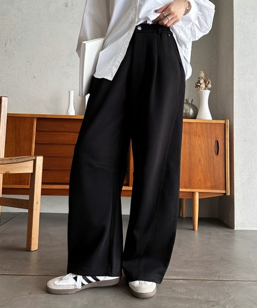 Eclat one(エクラワン)の「【Eclat one】バレルレッグ スウェット パンツ(その他パンツ・レディース・ブラック/アイボリー/杢グレー・FREE)」の5枚目の写真