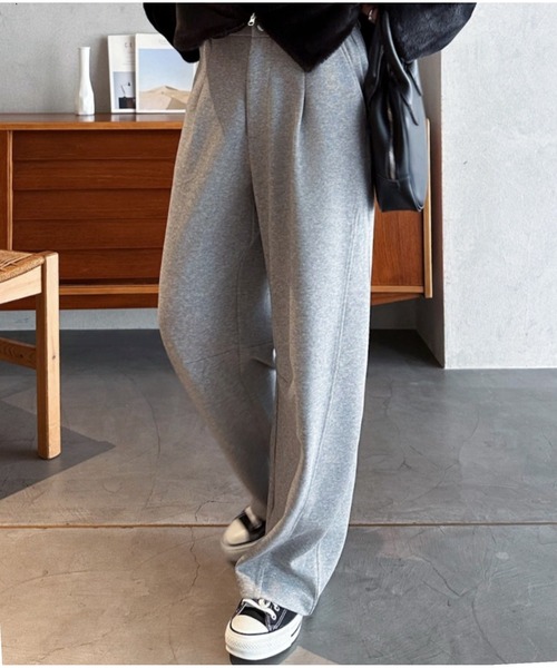 Eclat one(エクラワン)の「【Eclat one】バレルレッグ スウェット パンツ(その他パンツ・レディース・ブラック/アイボリー/杢グレー・FREE)」の12枚目の写真