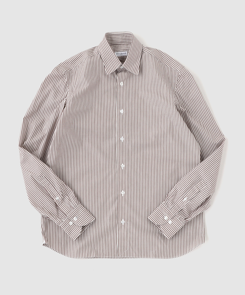 EDIFICE(エディフィス)の「ERRICO FORMICOLA (エリコフォルミコラ)Ex.BR Stripe Dress Shirts(シャツ/ブラウス・メンズ・ブラウン・38/37)」の1枚目の写真