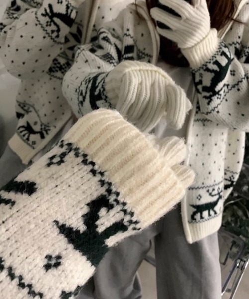 NOWLE(ノウル)の「【NOWLE】ノルディック柄 ジップアップ ニット ブルゾン / スノー&トナカイ ジャガード ニット(ニット/セーター・メンズ・ネイビー/オフホワイト/ブラック/ブラウン・X-LARGE/MEDIUM/LARGE)」の11枚目の写真