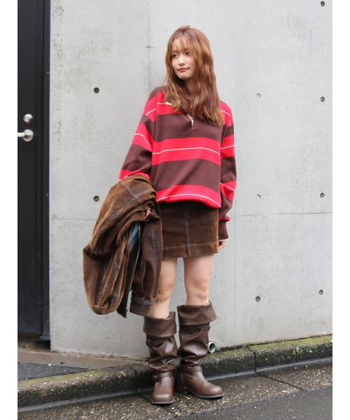 Ungrid(アングリッド)の「フロッキーデニムミニスカート(スカート・レディース・インディゴブルー/ブラウン・SMALL/MEDIUM)」の3枚目の写真