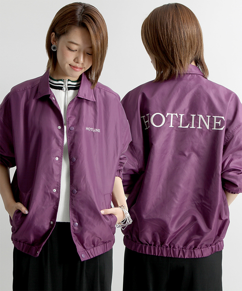 WEGO(ウィゴー)の「WEGO/コーチジャケット(ブルゾン・レディース・ブラック/ピンク/パープル/ダークグリーン・FREE)」の1枚目の写真