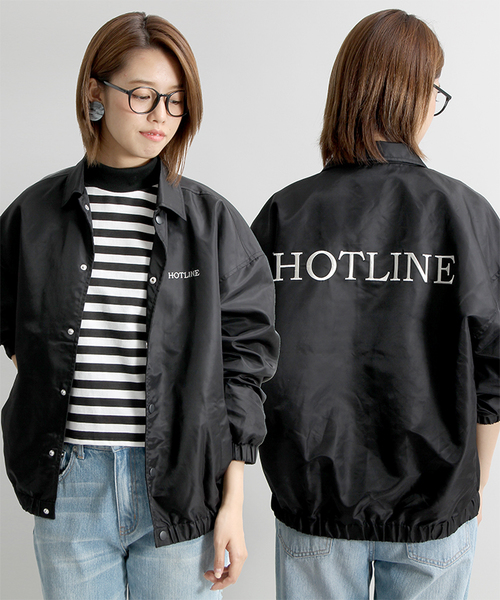 WEGO(ウィゴー)の「WEGO/コーチジャケット(ブルゾン・レディース・ブラック/ピンク/パープル/ダークグリーン・FREE)」の2枚目の写真