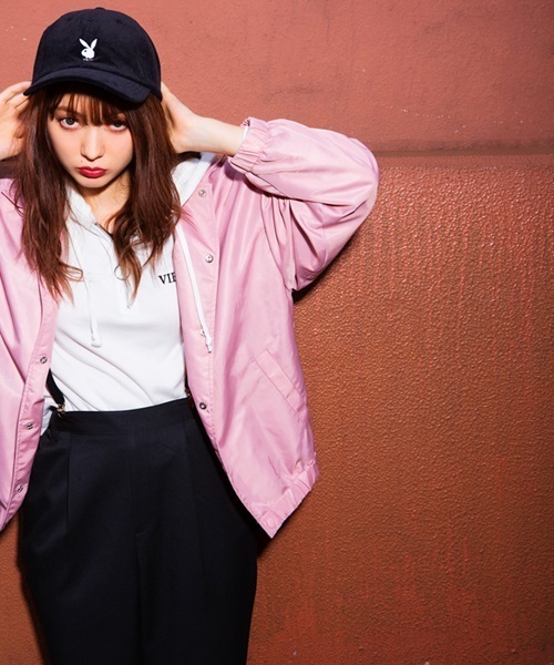 WEGO(ウィゴー)の「WEGO/コーチジャケット(ブルゾン・レディース・ブラック/ピンク/パープル/ダークグリーン・FREE)」の18枚目の写真