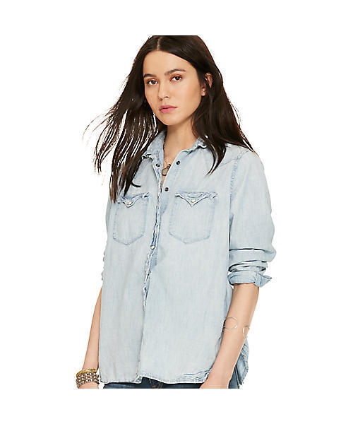 Denim & Supply Ralph Lauren（デニムアンドサプライラルフローレン）の「シャンブレー ウエスタン シャツ（シャツ/ブラウス・レディース・ブルー系9・MEDIUM/XX-SMALL/SMALL/LARGE/X-SMALL）」の7枚目の写真