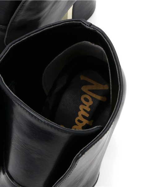 Noubel Voug Relax(ヌーベルヴォーグリラックス)の「Noubel Voug Relax(ヌーベル ヴォーグ リラックス)/ブルーチャ―風シンプルショートブーツ(ブーツ・レディース・ダークブラウン/ベージュ系その他/ブラック・L/S/LL/M)」の7枚目の写真