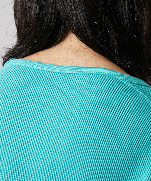 AMERICAN RAG CIE（アメリカンラグシー）の「裾ダメージ加工 丸胴 ロングサーマル 長袖  カットソー WEB限定（Tシャツ/カットソー・メンズ・ホワイト/ピンク/ブルー/ネイビー/チャコールグレー・1/2/3）」の13枚目の写真