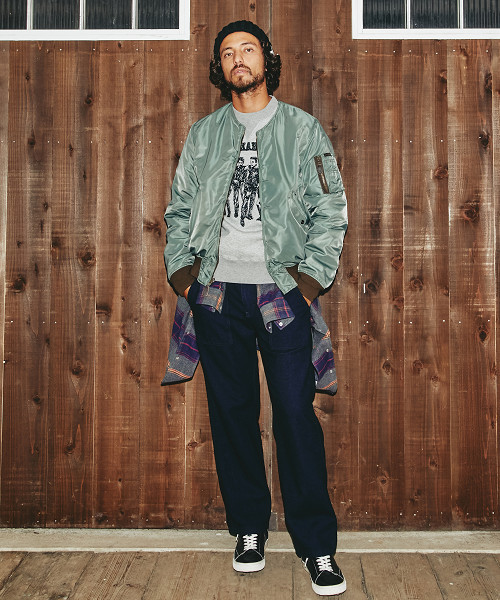 HYSTERIC GLAMOUR（ヒステリックグラマー）の「エアフォース リバーシブルノーカラーJK（ミリタリージャケット・メンズ・カーキ/グリーン系カモフラージュ/ブラック・SMALL/MEDIUM/LARGE）」の9枚目の写真