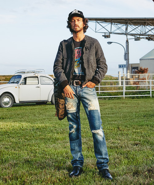 HYSTERIC GLAMOUR（ヒステリックグラマー）の「エアフォース リバーシブルノーカラーJK（ミリタリージャケット・メンズ・カーキ/グリーン系カモフラージュ/ブラック・SMALL/MEDIUM/LARGE）」の4枚目の写真