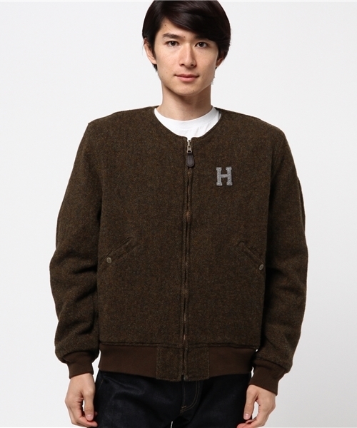 HYSTERIC GLAMOUR（ヒステリックグラマー）の「エアフォース リバーシブルノーカラーJK（ミリタリージャケット・メンズ・カーキ/グリーン系カモフラージュ/ブラック・SMALL/MEDIUM/LARGE）」の13枚目の写真