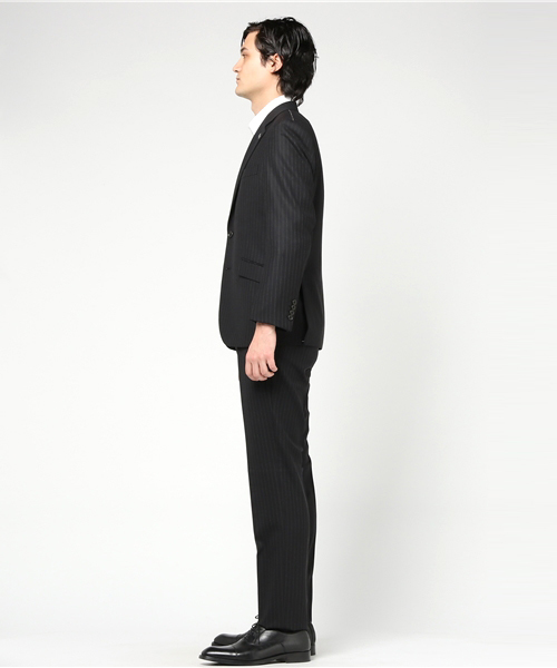MEN'S BIGI（メンズビギ）の「バーズアイ調ストライプスーツ/ビジネス スーツ　卒業式＆入学式（セットアップ・メンズ・ブラック/ネイビー/グレー・L/SS/LL/S/M）」の5枚目の写真