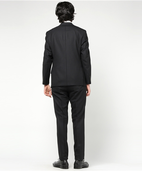 MEN'S BIGI（メンズビギ）の「バーズアイ調ストライプスーツ/ビジネス スーツ　卒業式＆入学式（セットアップ・メンズ・ブラック/ネイビー/グレー・L/SS/LL/S/M）」の4枚目の写真