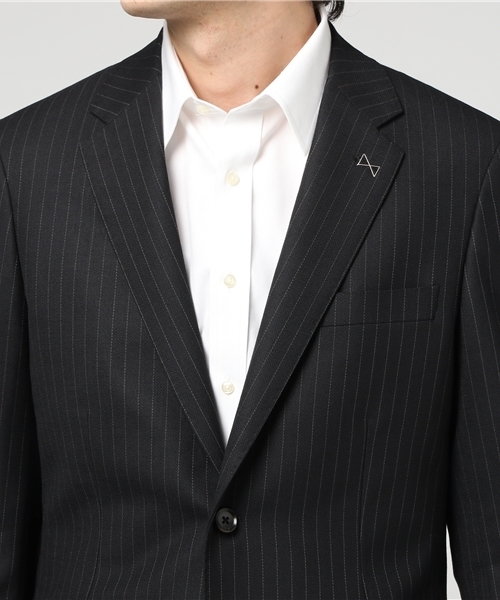 MEN'S BIGI（メンズビギ）の「バーズアイ調ストライプスーツ/ビジネス スーツ　卒業式＆入学式（セットアップ・メンズ・ブラック/ネイビー/グレー・L/SS/LL/S/M）」の11枚目の写真