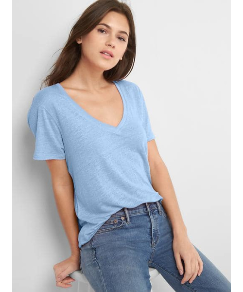 Gap ギャップ の Gap リネンvネックtシャツ Tシャツ カットソー Wear