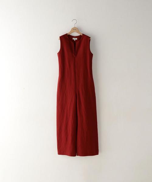 Steven Alan（スティーブンアラン）の「＜Steven Alan＞SLIT ALL-IN-ONE/ｵｰﾙｲﾝﾜﾝ（つなぎ/オールインワン・レディース・ブラック/レッド・MEDIUM/SMALL）」の3枚目の写真