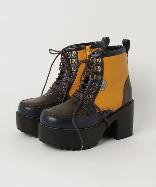 YOSUKE（ヨースケ）の「「YOSUKE/ヨースケ」厚底レースアップショートブーツ（ブーツ・レディース・ブラック/ブラウン系その他/ホワイト/ブラウン/ワイン/ネイビー/クリアブラック/ブラック系その他/グリーン系その他/シルバー/ブラックミックス/ブラック×レッド・M/S/L/LL）」の10枚目の写真