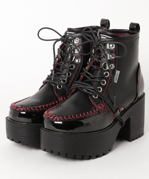 YOSUKE（ヨースケ）の「「YOSUKE/ヨースケ」厚底レースアップショートブーツ（ブーツ・レディース・ブラック/ブラウン系その他/ホワイト/ブラウン/ワイン/ネイビー/クリアブラック/ブラック系その他/グリーン系その他/シルバー/ブラックミックス/ブラック×レッド・M/S/L/LL）」の6枚目の写真