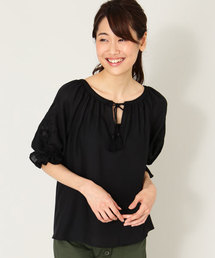 NATURAL BEAUTY BASIC | ◆刺しゅうスリーブブラウス(シャツ/ブラウス)