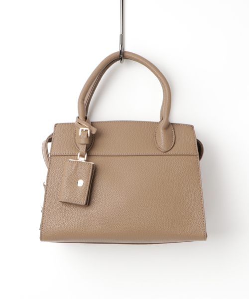 PLAIN CLOTHING(プレーンクロージング)の「フェイクレザーショルダーバッグ/ハンドバッグ【PLAIN CLOTHING】(ショルダーバッグ・レディース・モカ/グレー/ブラック・FREE)」の3枚目の写真