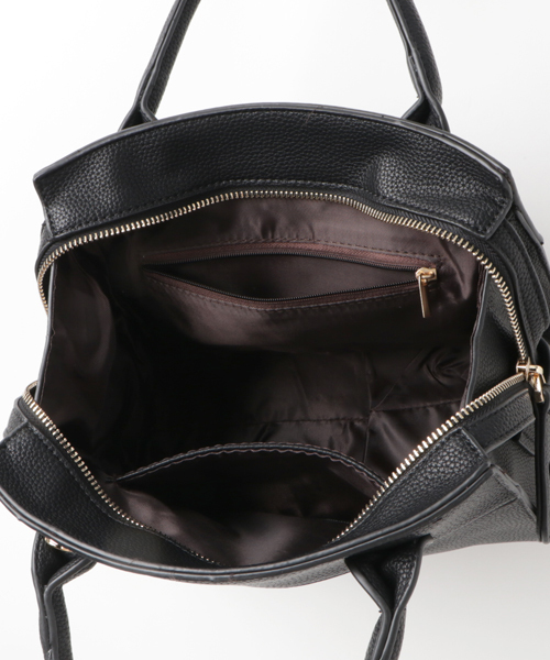 PLAIN CLOTHING(プレーンクロージング)の「フェイクレザーショルダーバッグ/ハンドバッグ【PLAIN CLOTHING】(ショルダーバッグ・レディース・モカ/グレー/ブラック・FREE)」の7枚目の写真