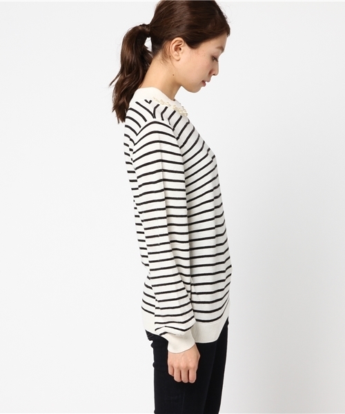 earth music&ecology(アースミュージックアンドエコロジー)の「ハイハイハイネックビジューニットプルオーバー(ニット/セーター・レディース・その他/アイボリー/サックスブルー/レッド/ライトグレー/ブラック/グレイッシュベージュ/マスタード/ピンクベージュ/ブルーグリーン・L/M/S)」の11枚目の写真