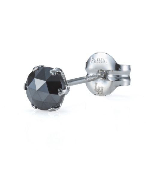 LION HEART(ライオンハート)の「“Petite Modern”ブラックダイヤモンドピアス(Mサイズ/0.25CT)/プラチナ900【LION HEART / ライオンハート】(ピアス(片耳用)・メンズ・プラチナム・FREE)」の3枚目の写真