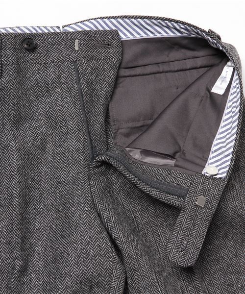 THE SUIT COMPANY（ザ・スーツカンパニー）の「【blazer's bank.com】ヘリンボーン柄テーパードパンツ≪ABRAHAM MOON≫（スラックス・メンズ・グレー系その他/ブルー系その他・3L/4L/L/LL/M/S）」の7枚目の写真