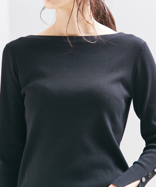 qualite(カリテ)の「ストレッチスリットニット(ニット/セーター・レディース・ホワイト/レッド系その他/ネイビー/ブラック・FREE)」の8枚目の写真