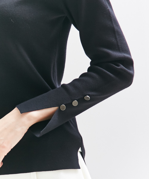 qualite(カリテ)の「ストレッチスリットニット(ニット/セーター・レディース・ホワイト/レッド系その他/ネイビー/ブラック・FREE)」の9枚目の写真