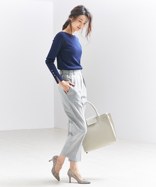 qualite(カリテ)の「ストレッチスリットニット(ニット/セーター・レディース・ホワイト/レッド系その他/ネイビー/ブラック・FREE)」の11枚目の写真