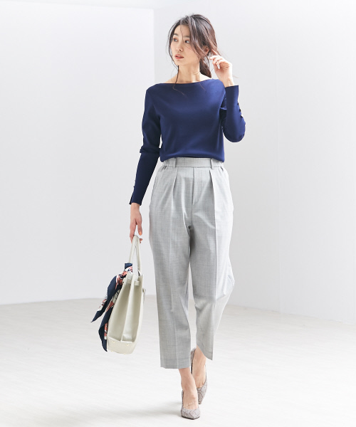 qualite(カリテ)の「ストレッチスリットニット(ニット/セーター・レディース・ホワイト/レッド系その他/ネイビー/ブラック・FREE)」の12枚目の写真