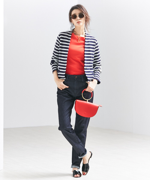 qualite(カリテ)の「ストレッチスリットニット(ニット/セーター・レディース・ホワイト/レッド系その他/ネイビー/ブラック・FREE)」の15枚目の写真