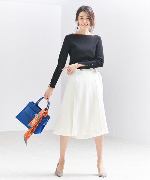 qualite(カリテ)の「ストレッチスリットニット(ニット/セーター・レディース・ホワイト/レッド系その他/ネイビー/ブラック・FREE)」の16枚目の写真