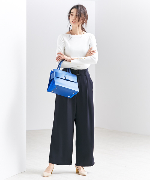 qualite(カリテ)の「ストレッチスリットニット(ニット/セーター・レディース・ホワイト/レッド系その他/ネイビー/ブラック・FREE)」の18枚目の写真