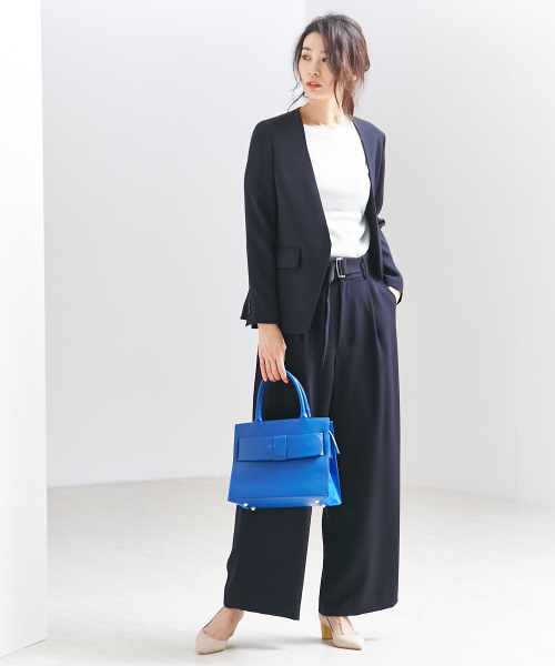 qualite(カリテ)の「ストレッチスリットニット(ニット/セーター・レディース・ホワイト/レッド系その他/ネイビー/ブラック・FREE)」の19枚目の写真