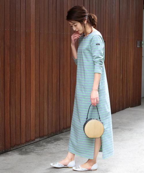 Le Minor ルミノア の 別注 Le Minor バックvネックボーダーワンピース ワンピース Wear