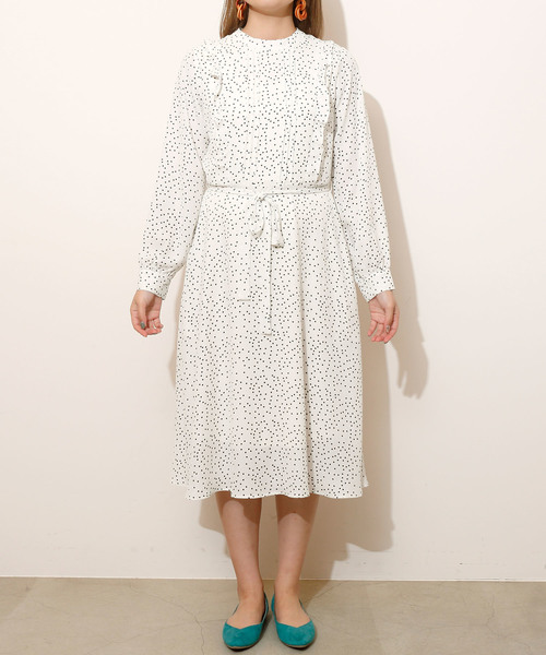 RAY CASSIN（レイカズン）の「ドットプチハイロングワンピース（ワンピース・レディース・ブラック/オフホワイト・FREE）」の5枚目の写真