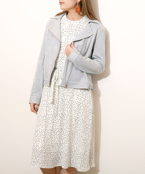 RAY CASSIN（レイカズン）の「ドットプチハイロングワンピース（ワンピース・レディース・ブラック/オフホワイト・FREE）」の14枚目の写真